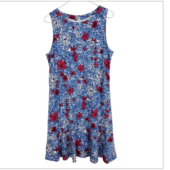 Tommy Bahama Darcy Geo Garden Flounce Dress Size Large Floral - Picture 3 of 7
